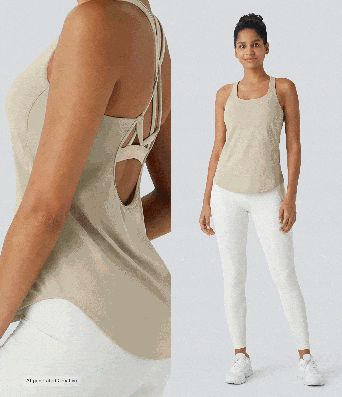 Halara UltraSculpt™ Rückenfreies Lauf-Tanktop mit U-Ausschnitt und überkreuztem, abgerundetem Saum Halara UltraSculpt™ Rückenfreies Lauf-Tanktop mit U-Ausschnitt und überkreuztem, abgerundetem Saum