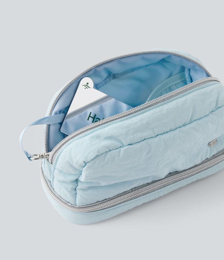 Metal Logo Makeup Bag with Mirror