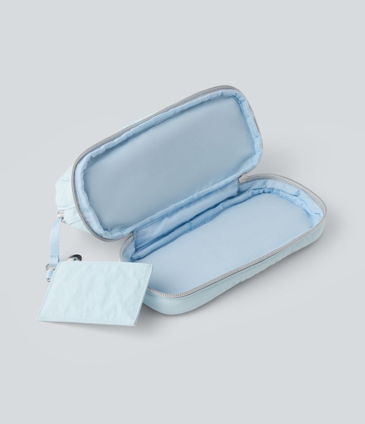 Metal Logo Makeup Bag with Mirror