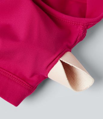 U Neck Built-in Bra Curved Hem Cool Touch Quick Dry Yoga Tank Top-UPF50+