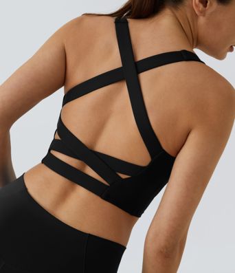 Softlyzero™ Airy - Kurzes, rückenfreies Yoga-Tanktop mit quadratischem Ausschnitt, überkreuzten Trägern und Cool Touch - A-C Cups, UPF50+