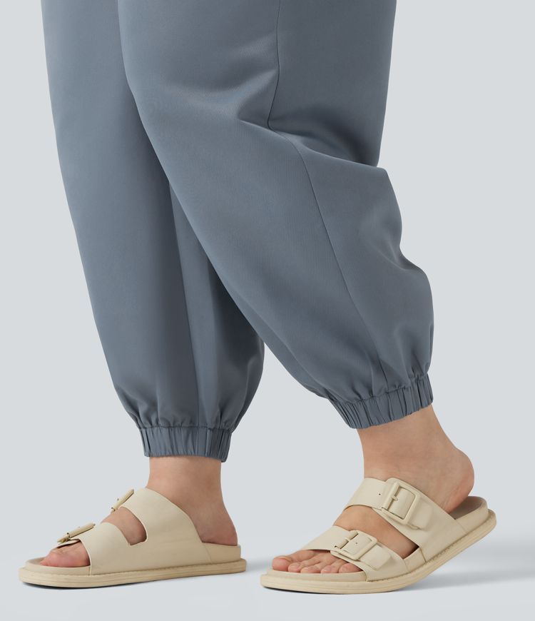 Plus Size Mid Rise Casual Joggers with Pockets Plus Size Mid Rise Casual Joggers with Pockets