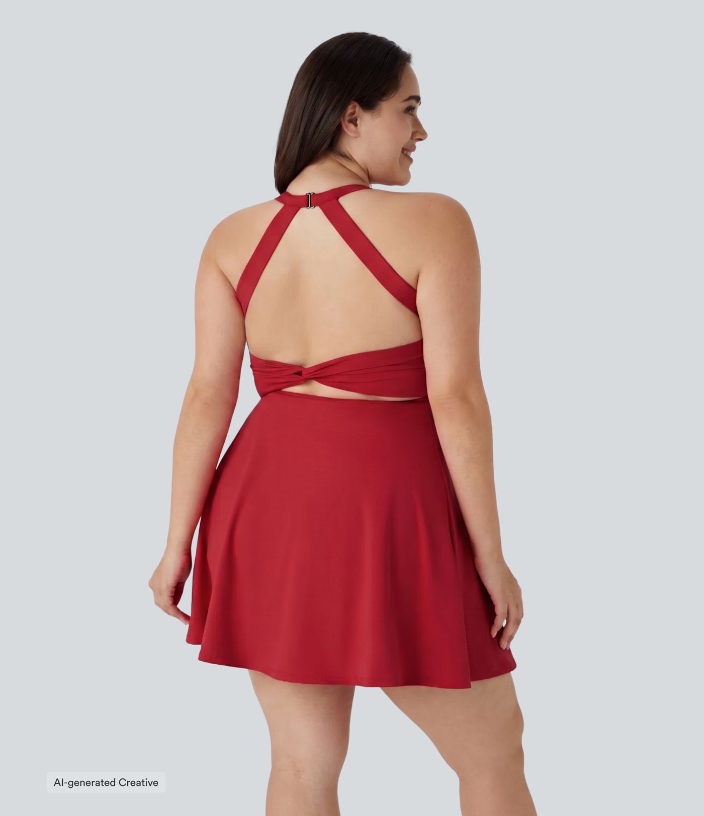 Cut Out Pocket 2-in-1 Exercise Plus Size Dress-Easy Peezy Cut Out Pocket 2-in-1 Exercise Plus Size Dress-Easy Peezy