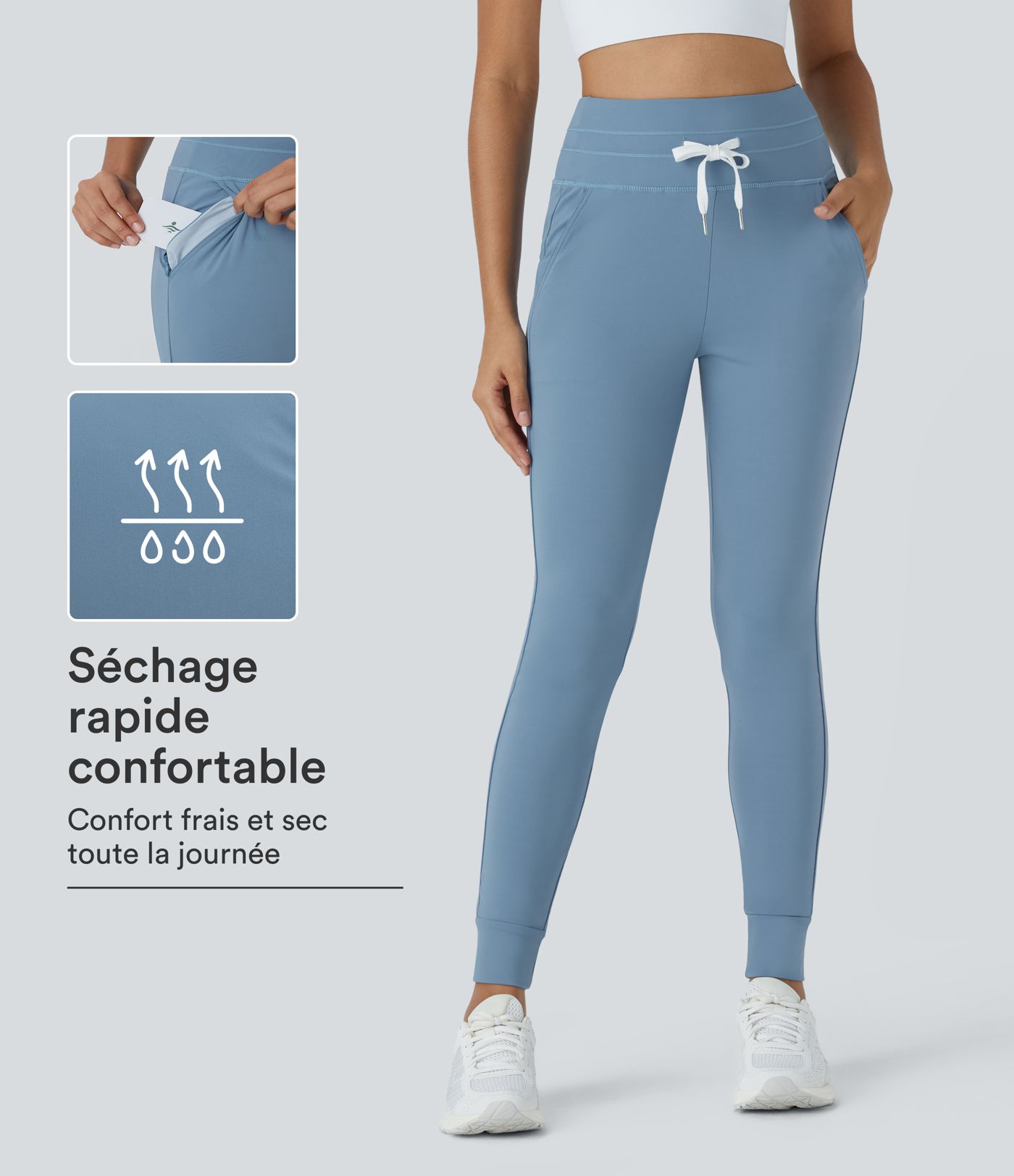 Jogging taille haute Softlyzero™ Plush avec cordon de serrage et poches latérales Jogging taille haute Softlyzero™ Plush avec cordon de serrage et poches latérales