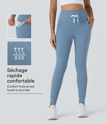 Jogging taille haute Softlyzero™ Plush avec cordon de serrage et poches latérales Jogging taille haute Softlyzero™ Plush avec cordon de serrage et poches latérales