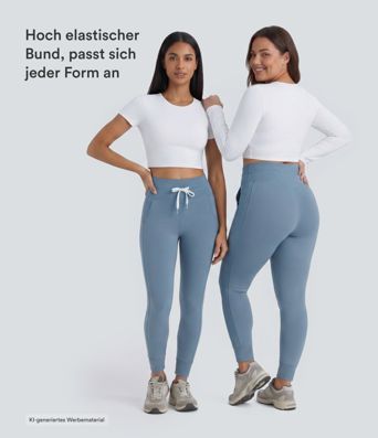 Softlyzero™ Plush Jogginghose mit hohem Bund, Kordelzug, Seitentasche, schlichte Jogginghose in voller Länge