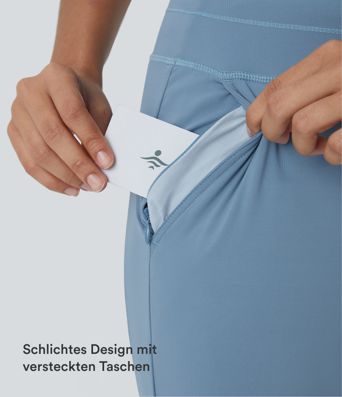 Softlyzero™ Plush Jogginghose mit hohem Bund, Kordelzug, Seitentasche, schlichte Jogginghose in voller Länge