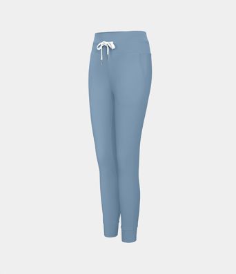 Softlyzero™ Plush Jogginghose mit hohem Bund, Kordelzug, Seitentasche, schlichte Jogginghose in voller Länge