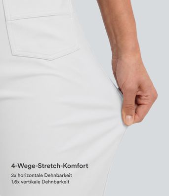 Lässige Stoffhose mit hohem Bund und mehreren Taschen und geradem Bein