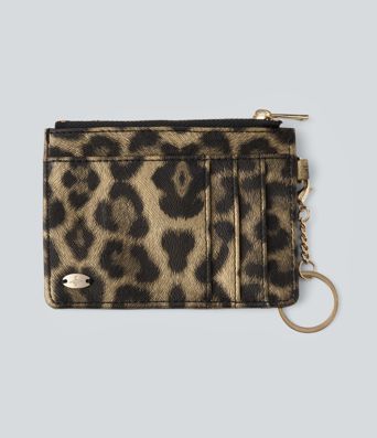 Leopard Print Metal Chain Card Holder