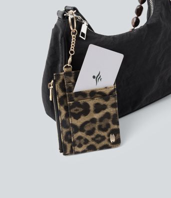 Leopard Print Metal Chain Card Holder