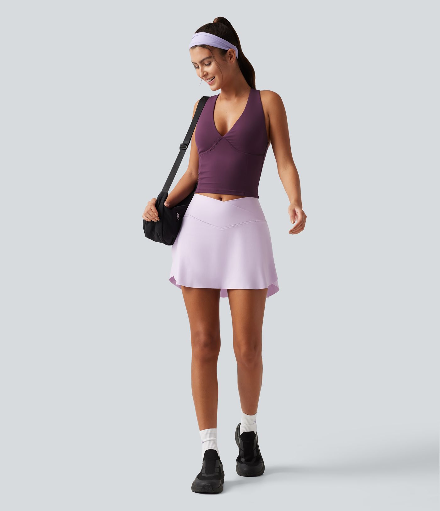 SoftlyZero™ V Neck Built-in-Bra Yoga Tank Top-UPF50+