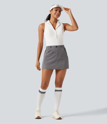 Mid Rise 2-in-1 Mini Golf Skirt with Pockets-Golf Tee