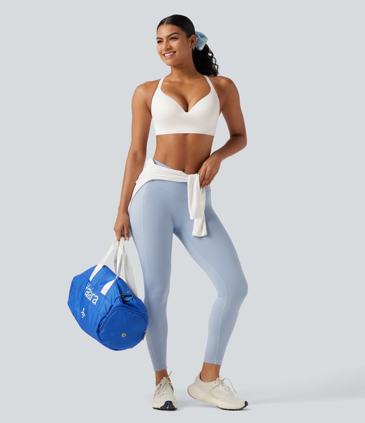 SoftlyZero™ Low Support Deep V Neck Non-Removable Pad Push Up Yoga Sports Bra-UPF50+