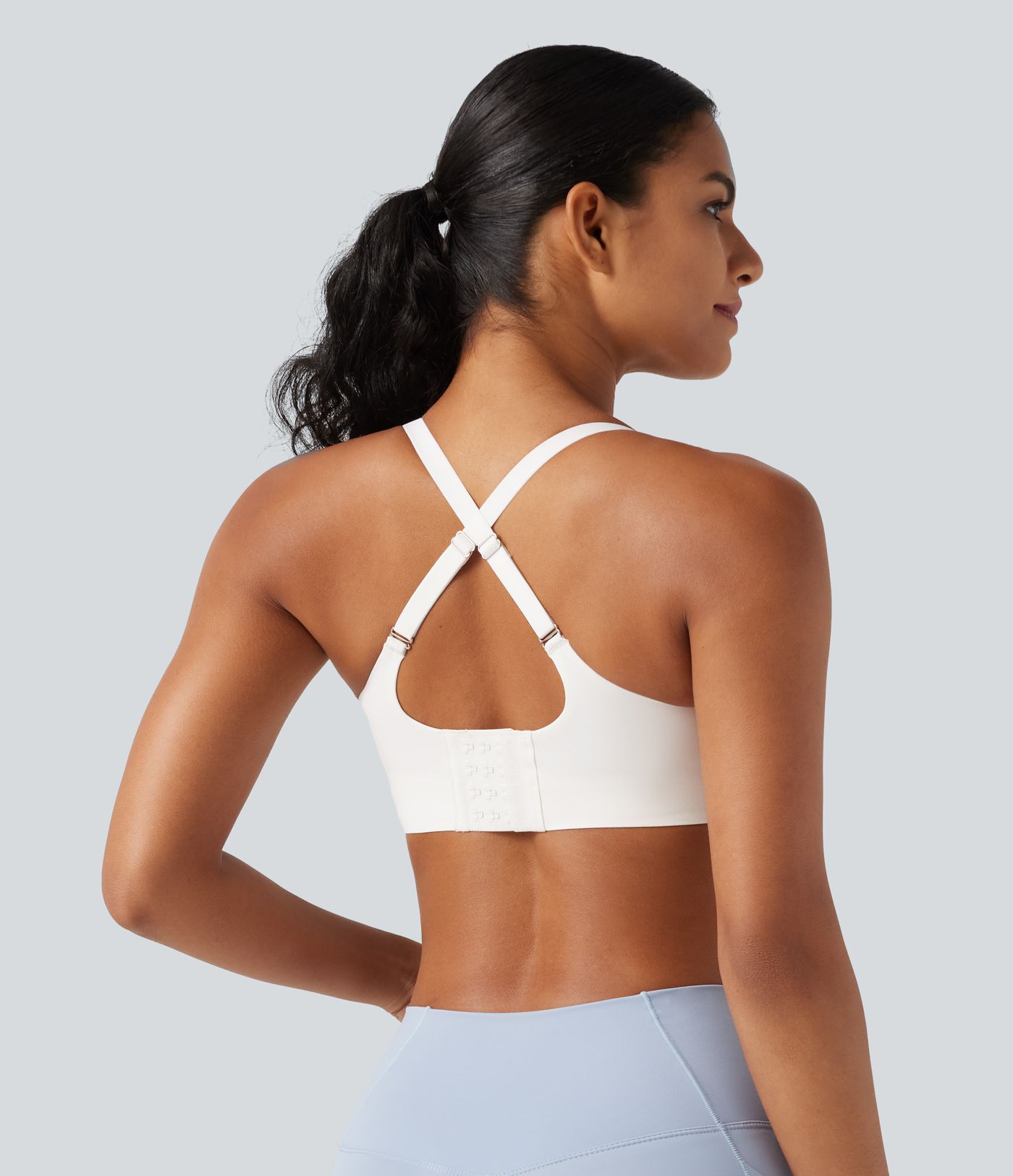 SoftlyZero™ Low Support Deep V Neck Non-Removable Pad Push Up Yoga Sports Bra-UPF50+