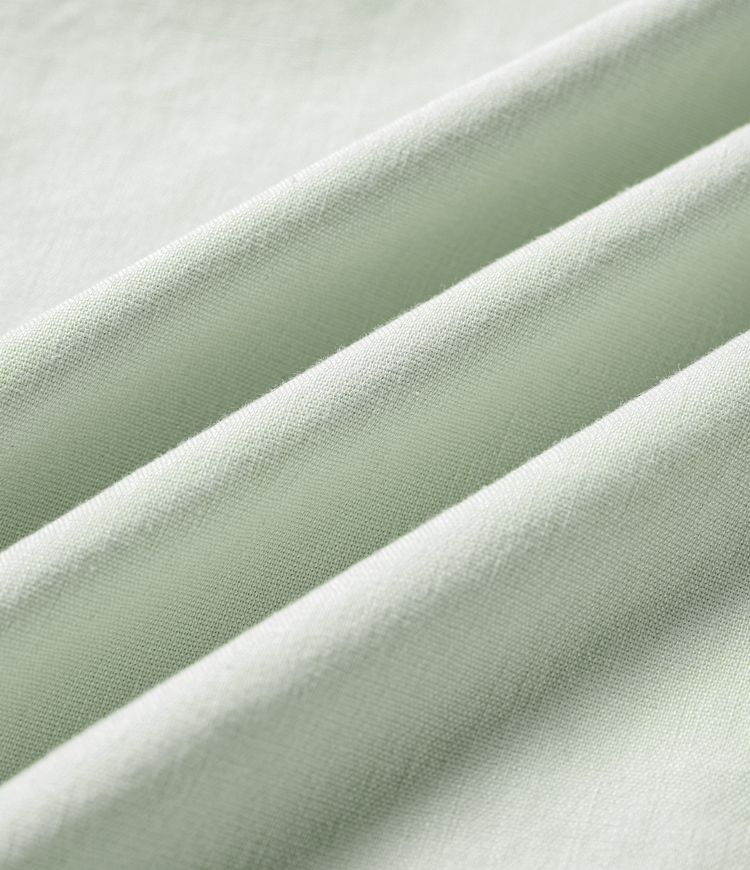 Blouse décontractée col V à mancherons en coton et lin