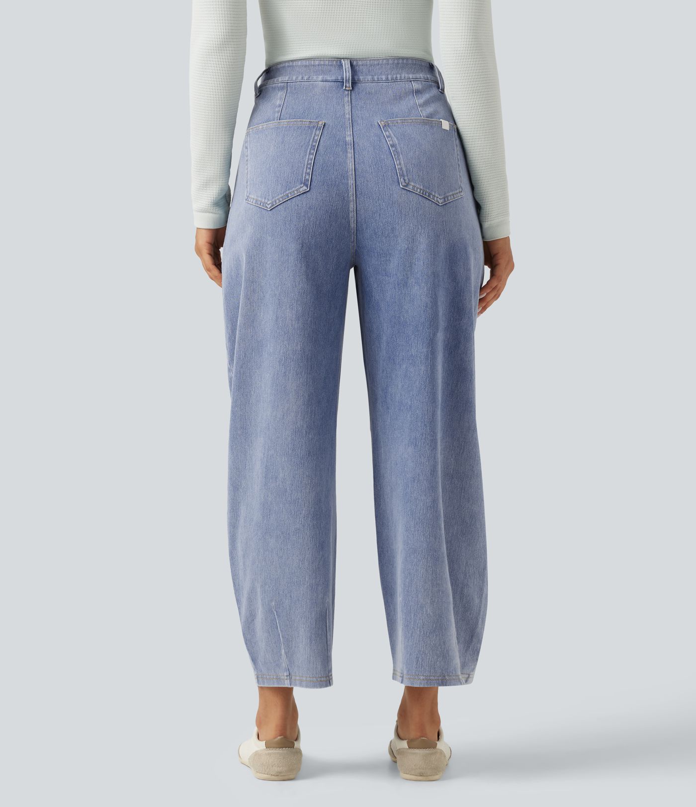 Halara Flex™ High Waisted Barrel Leg Casual Jeans with Pockets Halara Flex™ High Waisted Barrel Leg Casual Jeans with Pockets