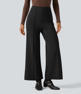 Halara Flex™ - Stoffhose mit hohem Bund, Abnähern und weitem Bein