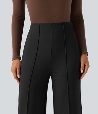 Halara Flex™ - Stoffhose mit hohem Bund, Abnähern und weitem Bein