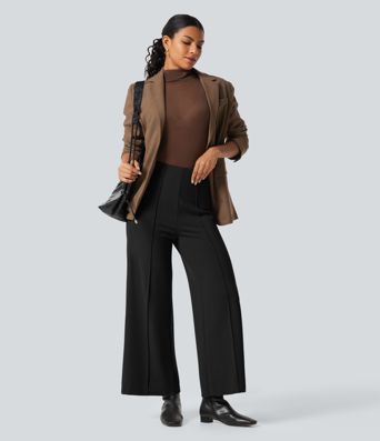 Halara Flex™ - Stoffhose mit hohem Bund, Abnähern und weitem Bein