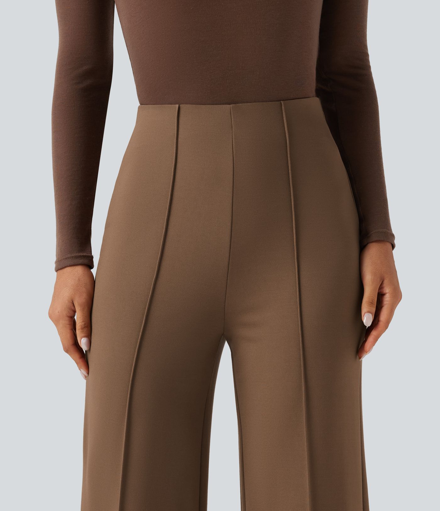 Halara Flex™ High Waisted Pintuck Wide Leg Work Pants Halara Flex™ High Waisted Pintuck Wide Leg Work Pants