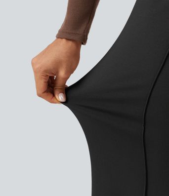 Halara Flex™ - Stoffhose mit hohem Bund, Abnähern und weitem Bein