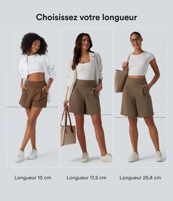DayStretch bermudas de talle alto, corte holgado para trabajo, 7'' con bolsillos DayStretch bermudas de talle alto, corte holgado para trabajo, 7'' con bolsillos