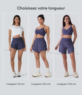 Softlyzero™ QuickDry Short de course à pied 2-en-1 taille haute à ourlet croisé avec pois réfléchissants et poches latérales Softlyzero™ QuickDry Short de course à pied 2-en-1 taille haute à ourlet croisé avec pois réfléchissants et poches latérales
