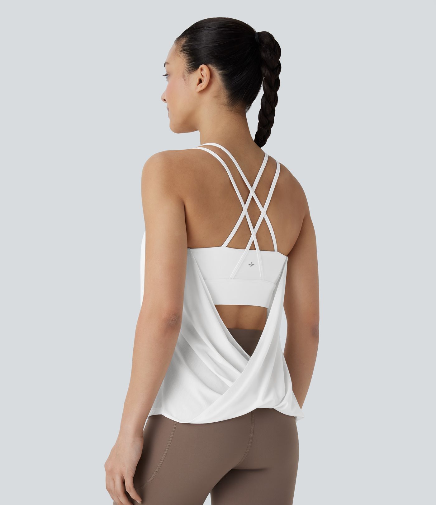 Double Straps Pleated Quick Dry Yoga Cami Top Double Straps Pleated Quick Dry Yoga Cami Top