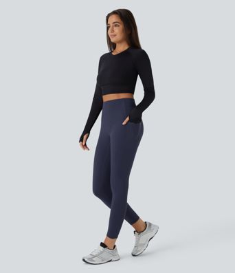 Softlyzero™ Plush Thermal  Workout-Leggings mit hoher Taille und Bauchkontrolle, Seitentaschen