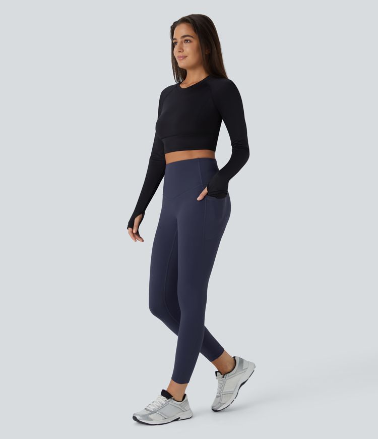Softlyzero™ Plush Thermal  Workout-Leggings mit hoher Taille und Bauchkontrolle, Seitentaschen