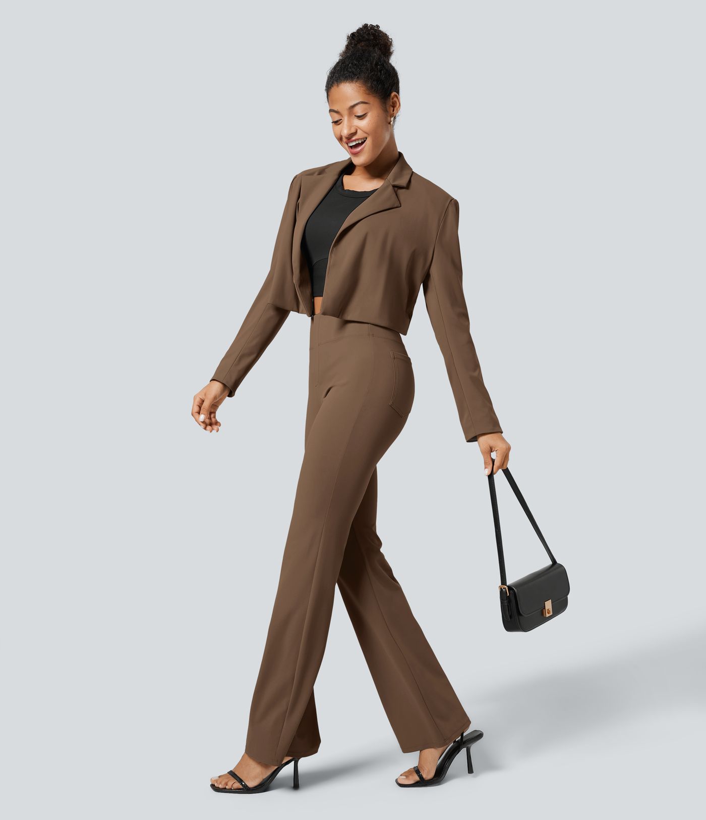 Halara Flex™ High Waisted Back Side Pocket Slight Flare Work Pants