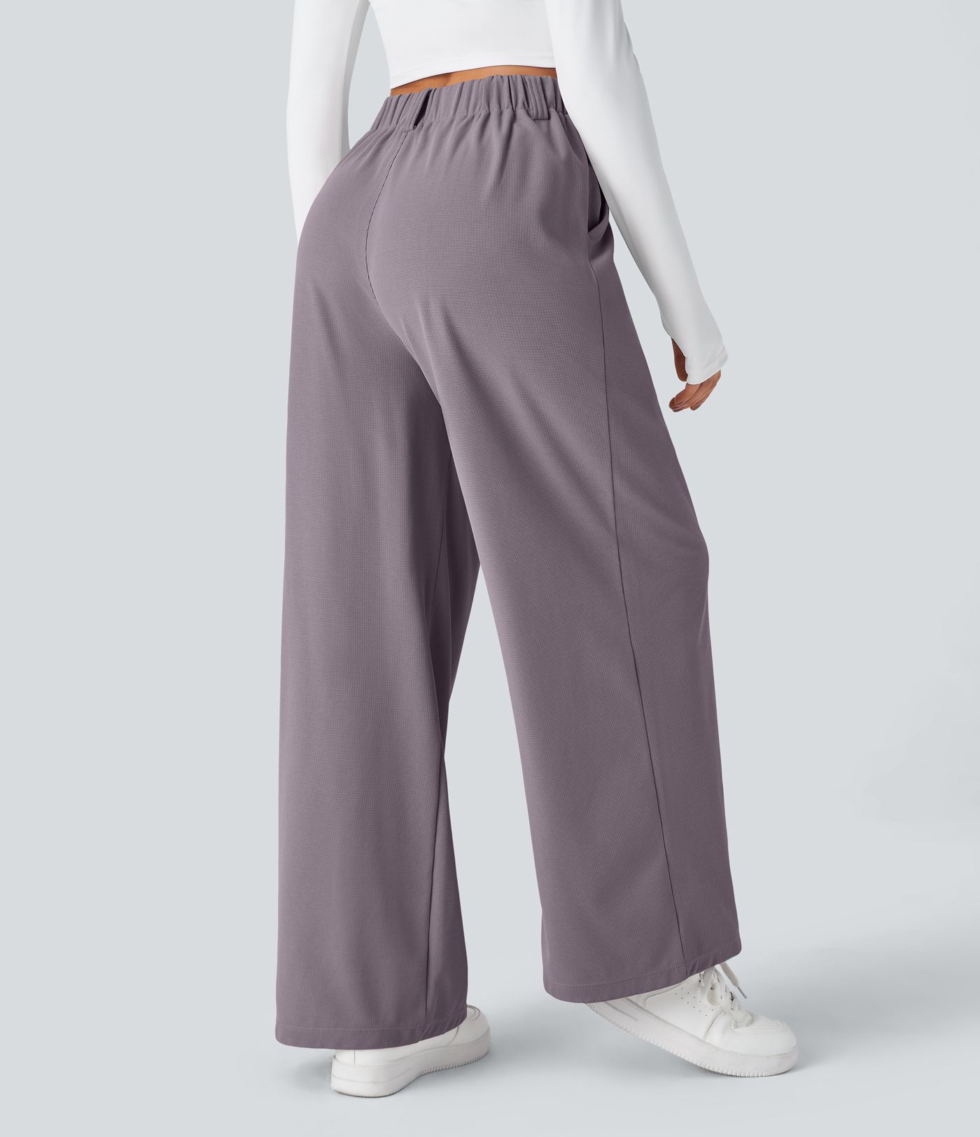 Halara Flex™ High Waisted Pocket Wide Leg Waffle Work Pants Halara Flex™ High Waisted Pocket Wide Leg Waffle Work Pants