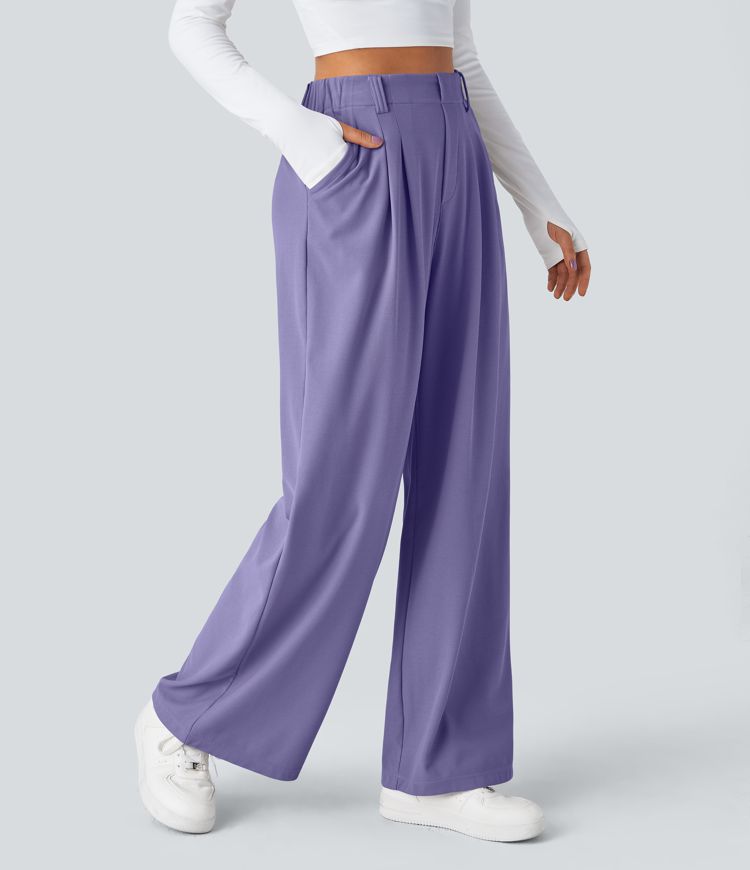 Halara Flex™ High Waisted Pocket Wide Leg Waffle Work Pants