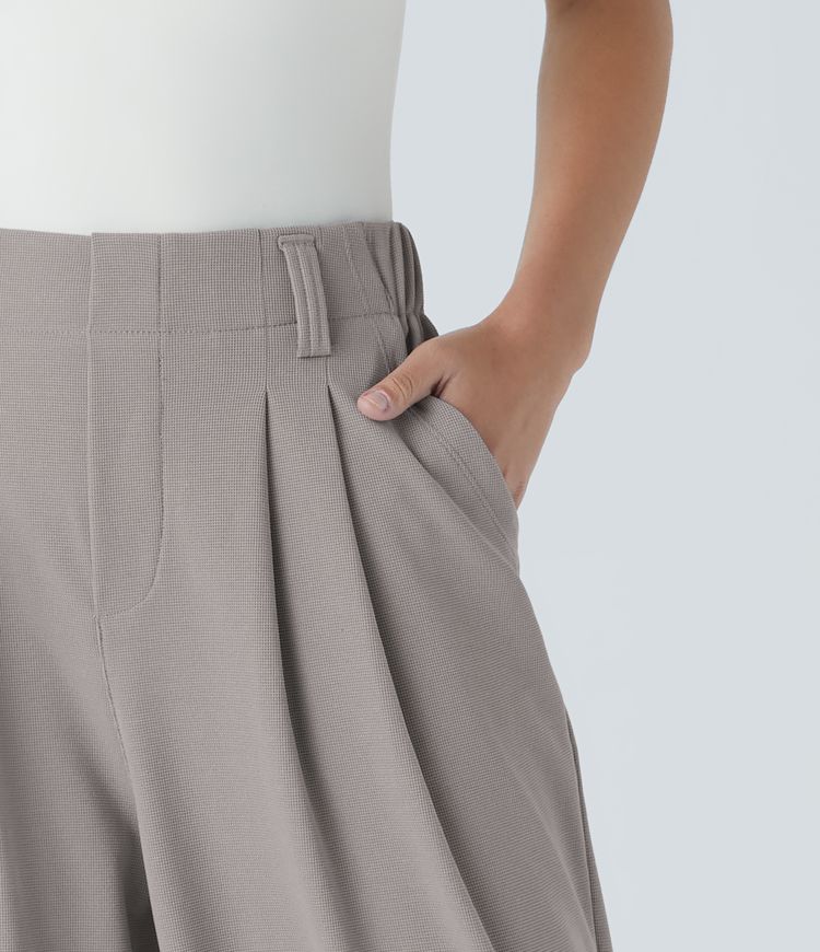 Halara Flex™ High Waisted Pocket Wide Leg Waffle Work Trousers