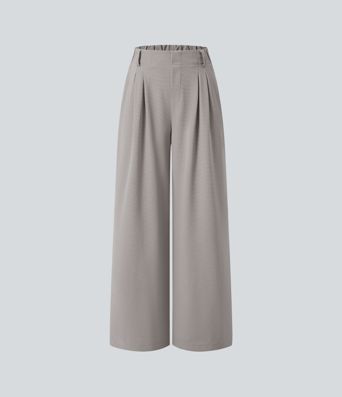 Halara Flex™ High Waisted Pocket Wide Leg Waffle Work Trousers