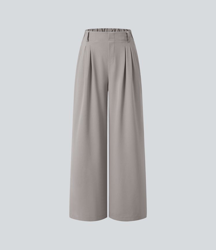 Halara Flex™ High Waisted Pocket Wide Leg Waffle Work Trousers