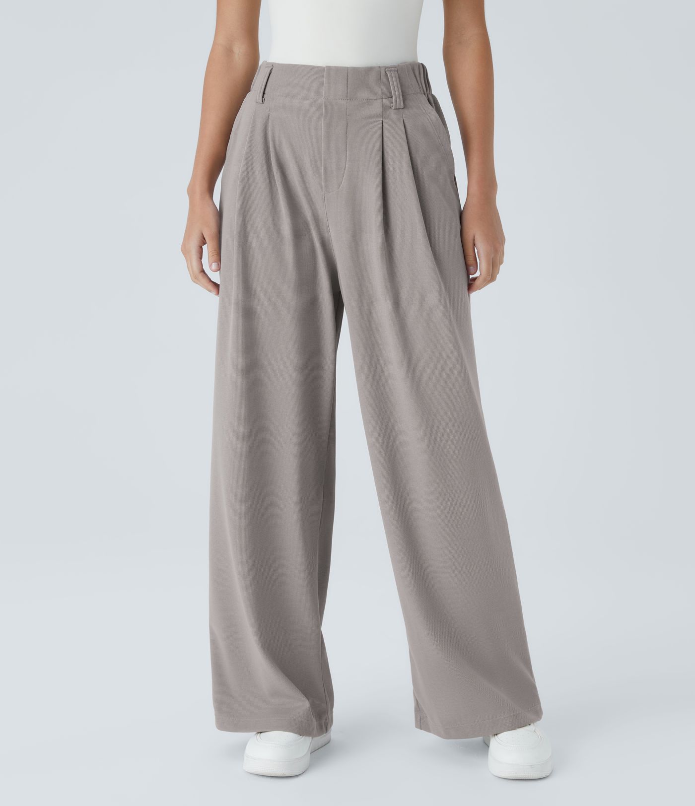 Halara Flex™ High Waisted Pocket Wide Leg Waffle Work Trousers