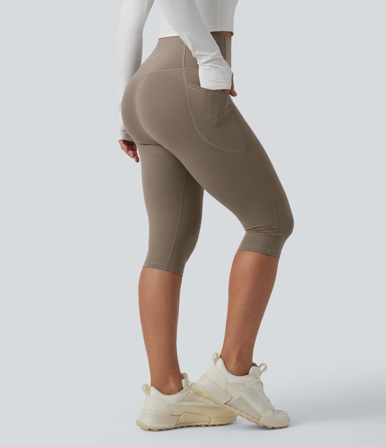 Dawn Brown Legging sculptant d'entraînement corsaire Halara UltraSculpt™ taille haute galbant gainant avec poches / 1