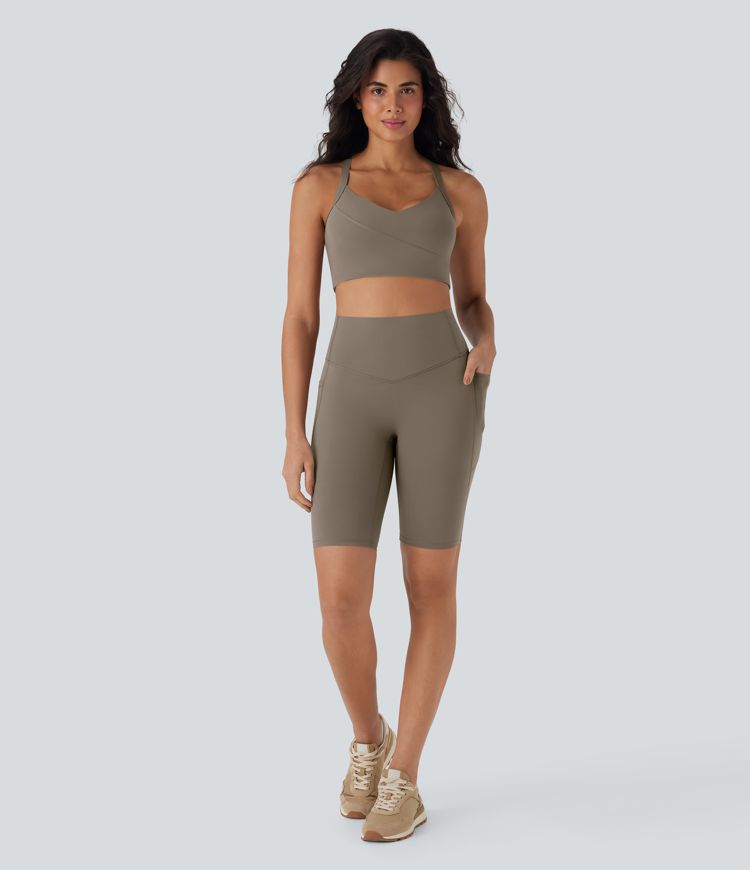 Short cycliste 22,8 cm d'entraînement gainant taille haute avec poches Halara UltraSculpt™ Short cycliste 22,8 cm d'entraînement gainant taille haute avec poches Halara UltraSculpt™