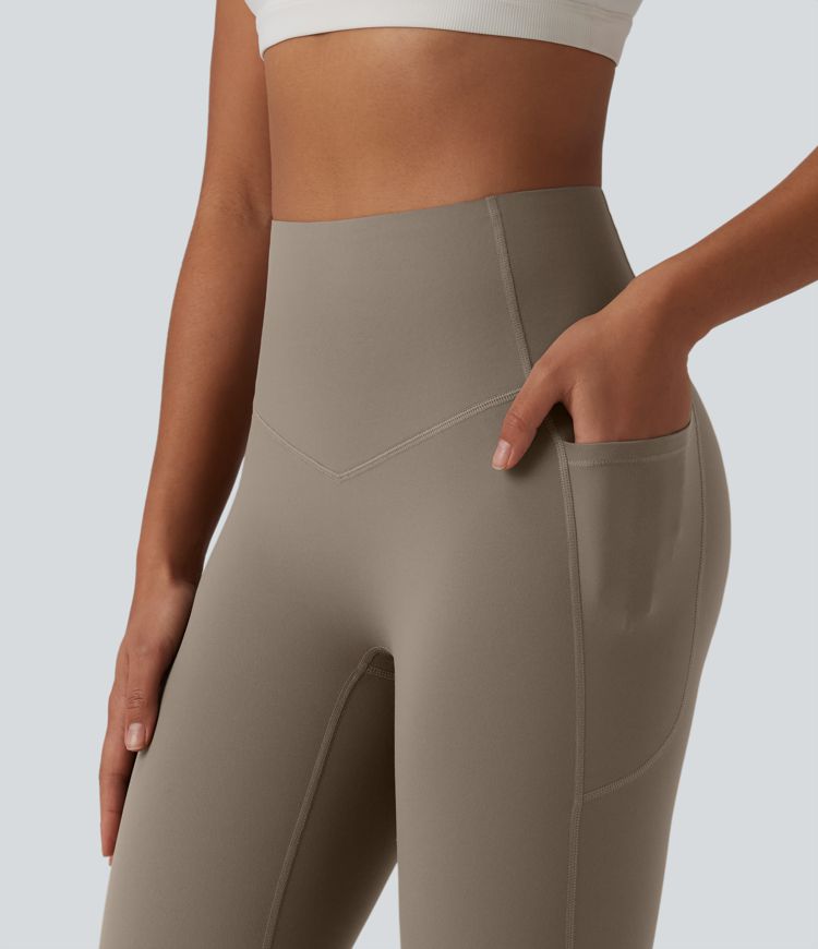 Halara UltraSculpt™ leggings de yoga évasés, taille haute, à maintien du ventre, avec poches