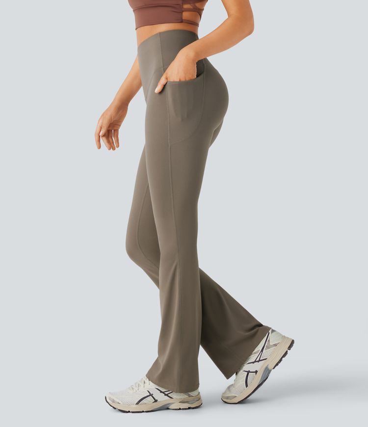 Halara UltraSculpt™ - Formende Bootcut-Yoga-Leggings mit hohem Bund, Seitentaschen und Bauchkontrolle