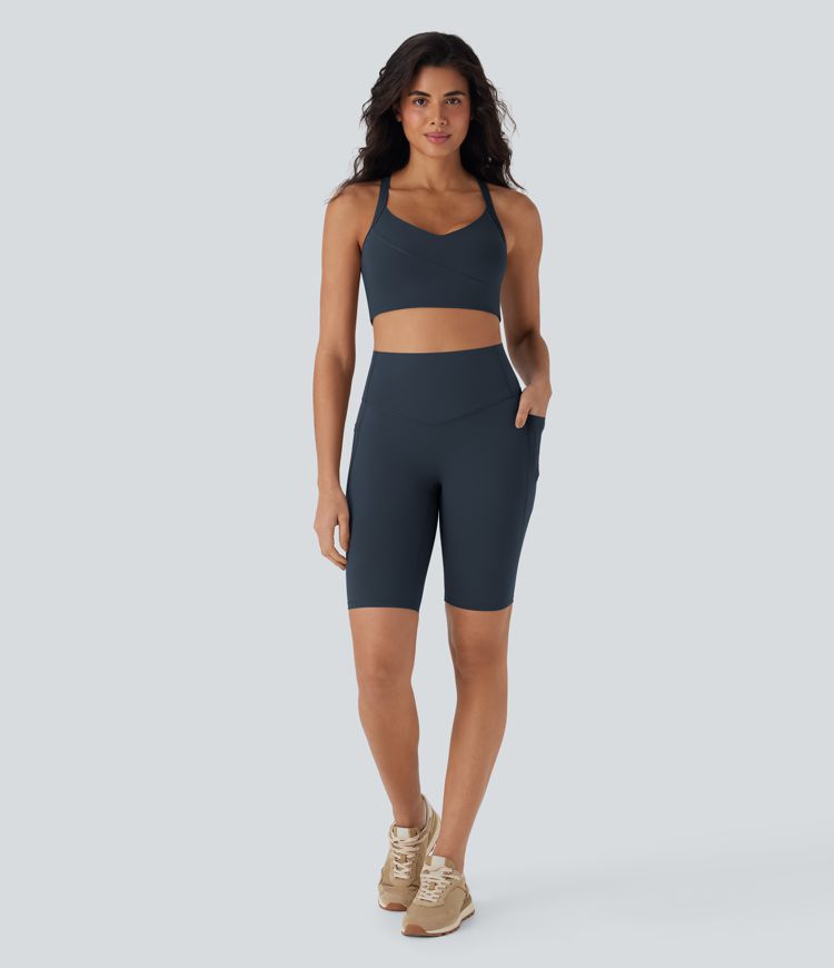 Halara UltraSculpt™ High Waisted Tummy Control Pocket Shaping Training Biker Shorts 9'' Halara UltraSculpt™ High Waisted Tummy Control Pocket Shaping Training Biker Shorts 9''