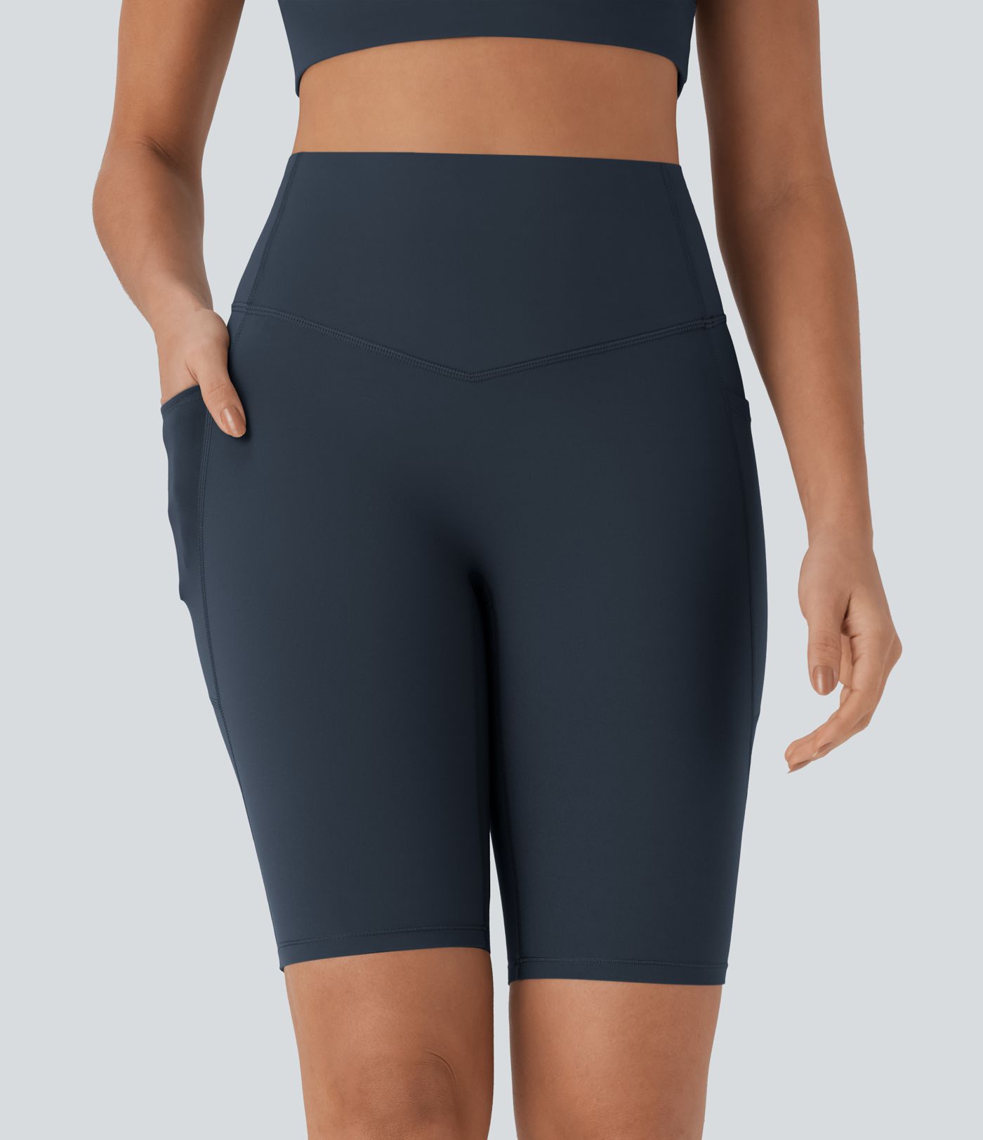 Halara UltraSculpt™ High Waisted Tummy Control Pocket Shaping Training Biker Shorts 9'' Halara UltraSculpt™ High Waisted Tummy Control Pocket Shaping Training Biker Shorts 9''