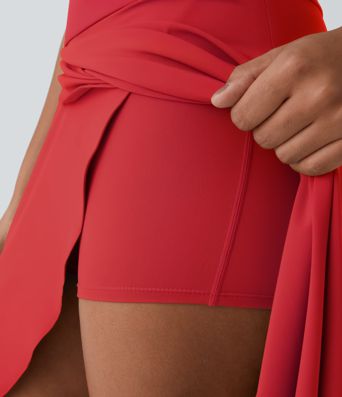 Breezeful™ High Waisted High Low Ruffle 2-in-1 Flowy Quick Dry Casual Regular Maxi Skirt