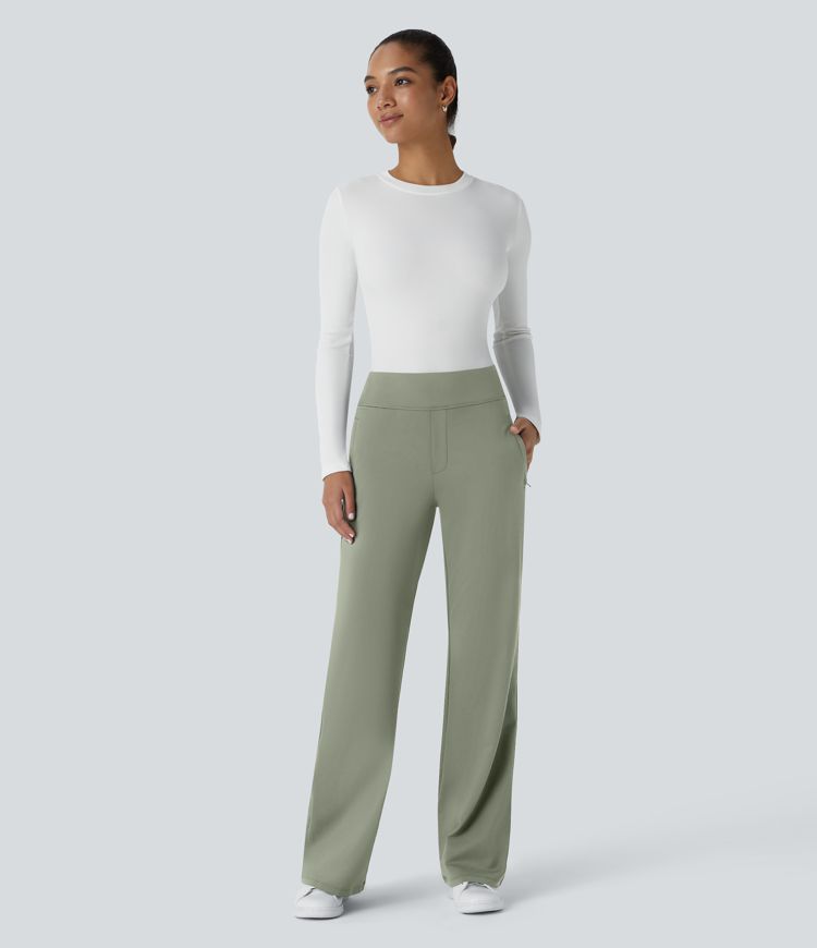 Halara Flex™ DayStretch Mid Rise Side Zipper Pocket Work Flare Pants Halara Flex™ DayStretch Mid Rise Side Zipper Pocket Work Flare Pants