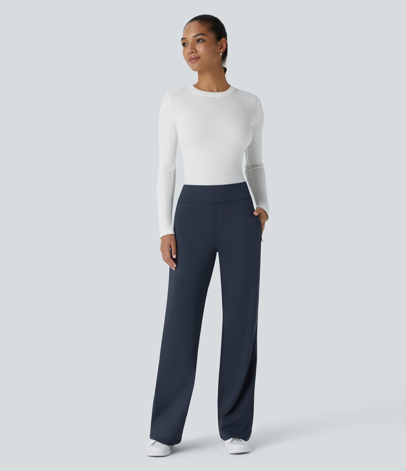 Halara Flex™ DayStretch Mid Rise Side Zipper Pocket Work Flare Pants Halara Flex™ DayStretch Mid Rise Side Zipper Pocket Work Flare Pants
