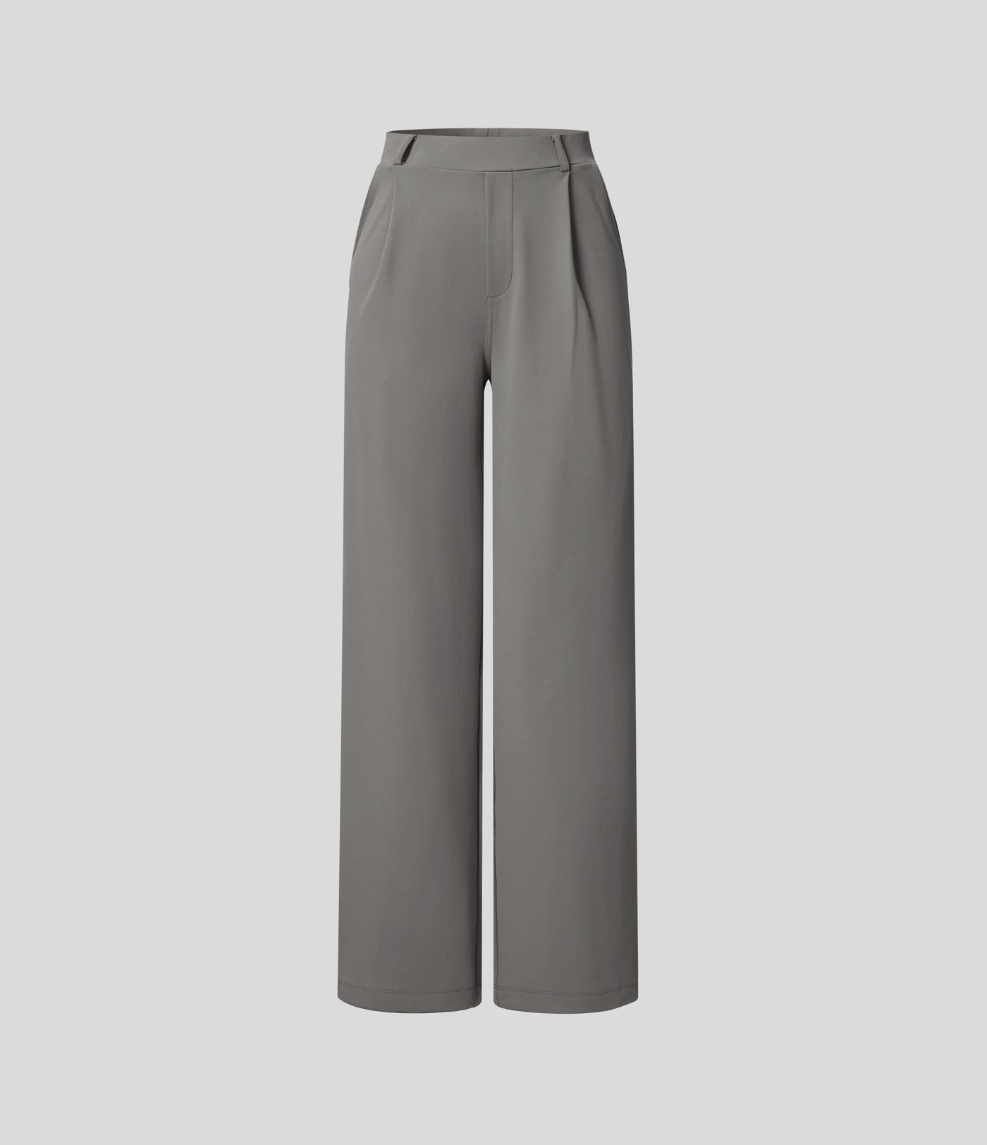 Halara Flex™ plissierte dehnbare Stoffhose mit hohem Bund, Seitentaschen und geradem Bein