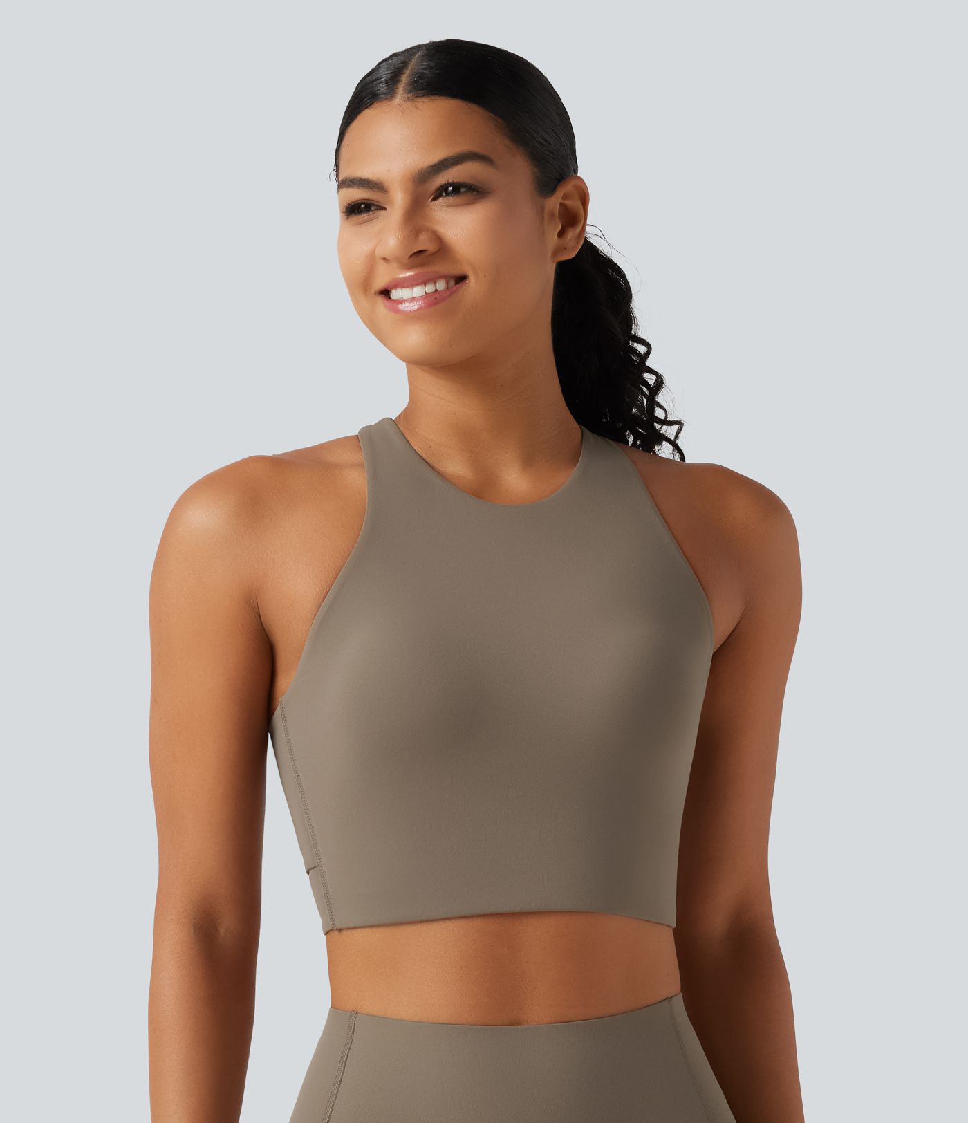 Lauf-Sport-BH mit niedrigem Support, Rundhalsausschnitt, Cut-Outs und InstantCool - schnelltrocknend, UPF50+ Lauf-Sport-BH mit niedrigem Support, Rundhalsausschnitt, Cut-Outs und InstantCool - schnelltrocknend, UPF50+