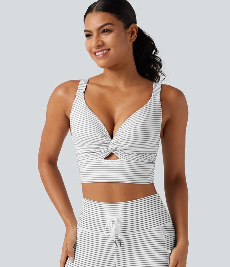 Zebra Ripple Yoga sportbeha met strepen, push-up, niet-uitneembare vulling, lage ondersteuning / 1